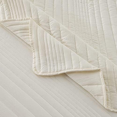 סט שמיכה בגודל תאום גודל שנהב | כיסוי מיטה מיקרופייבר רך במיוחד של אולטרה משקל | 2 חתיכות זוויות תאומות